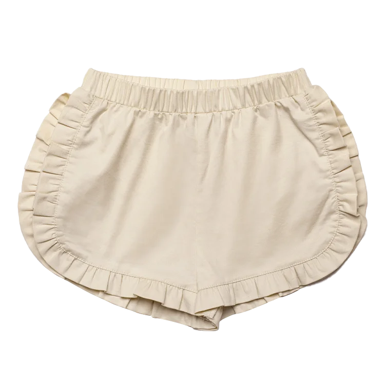 
Costom Summer Comfort Girls Solid Color Linen Casual Pants Baby Elasticated Shorts 