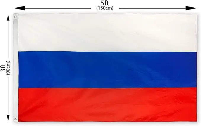 Wholesale Country Flags 3x5 FT 100% Polyester the Russian White Blue Red National Flag for Activities