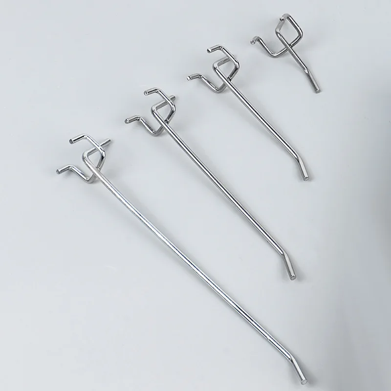 supermarket metal chrome display pegboard hook