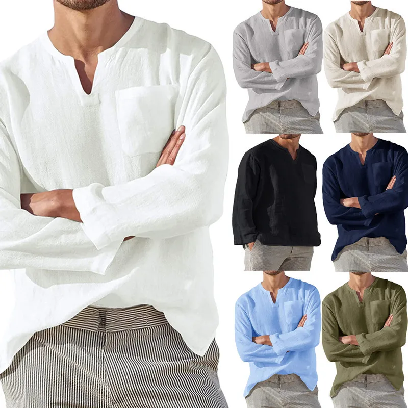 100% linen shirt men long sleeve pure linen casual slim men dress summer shirt comfortable casual linen shirt for men