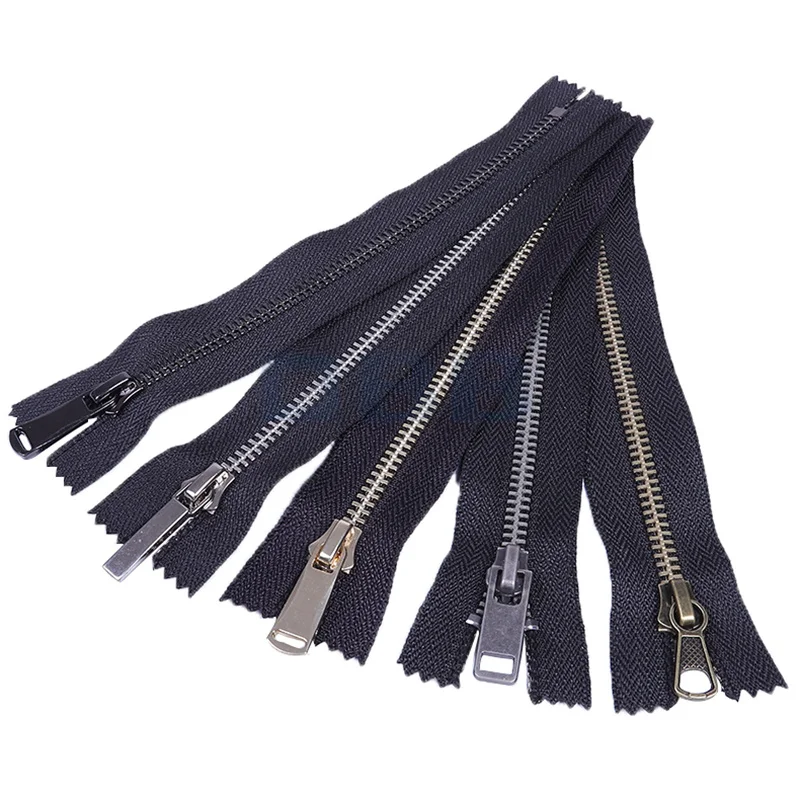 Superior quality 5# metal plated different colors brass  closed end customized length zipper for garment