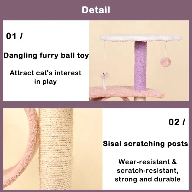 Multi-level Cats Perched Kitten Activity Play House Furniture Tree Sisal Scratching Posts Luxury Cat Tree House For Large Cats