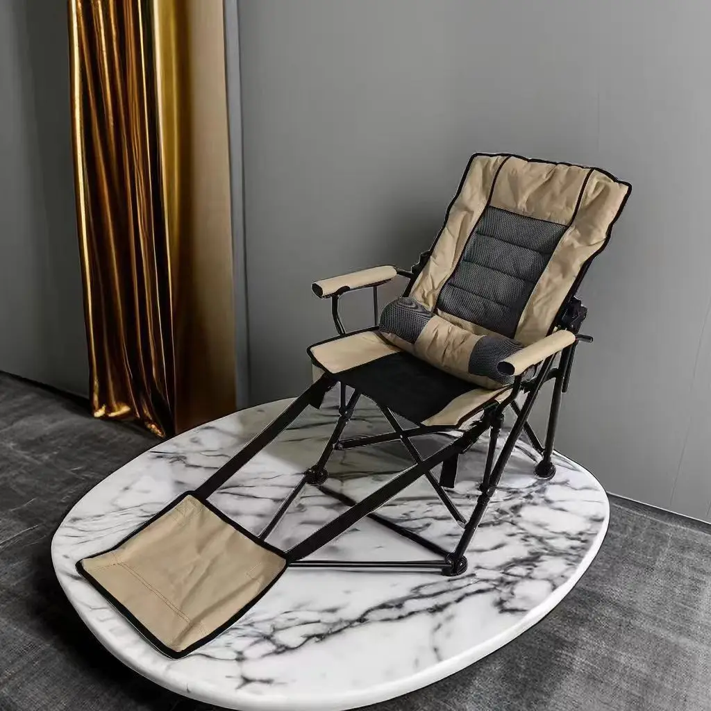 Customized Multifunction Portable Adjustable Backrest  Outdoor Folding Fishing Camping Beach Chairs With Foot Rest