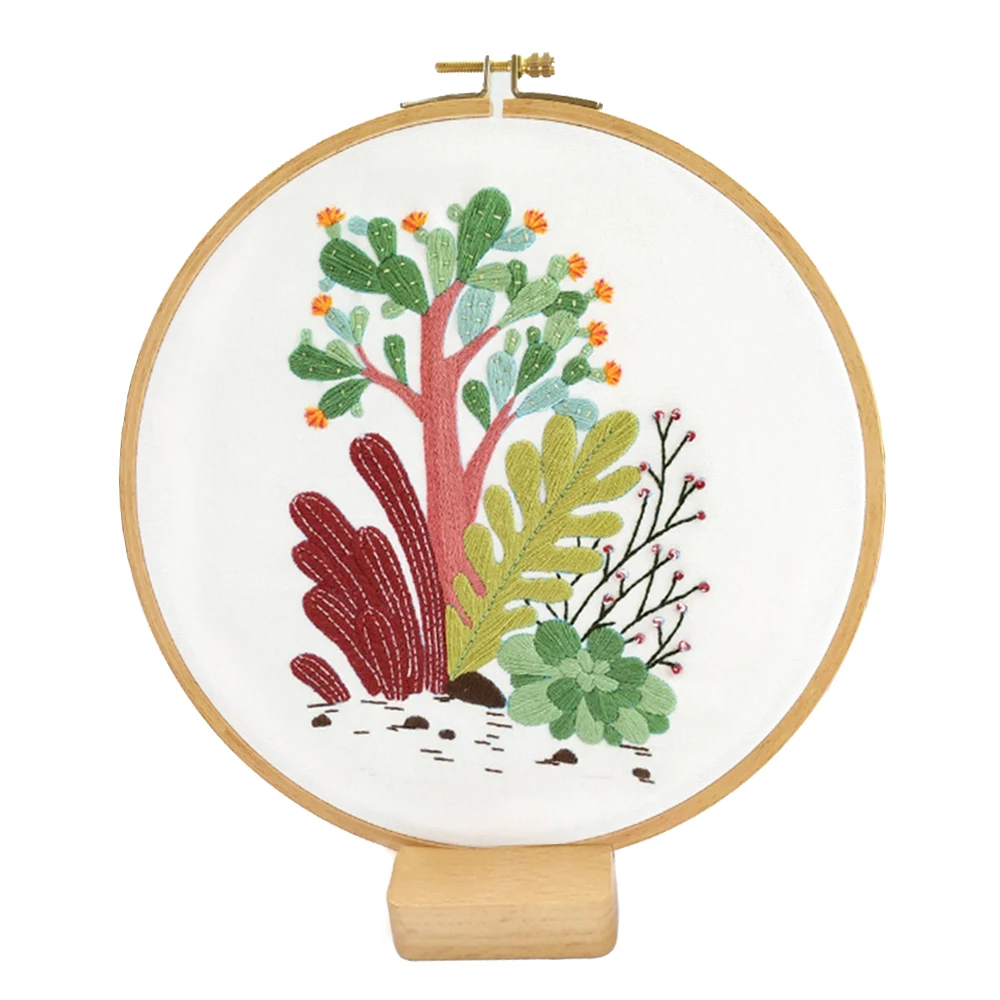 2024 New Handmade Plant Cactus Diy Custom Thread Floss Cross Stich Embroidery Kit
