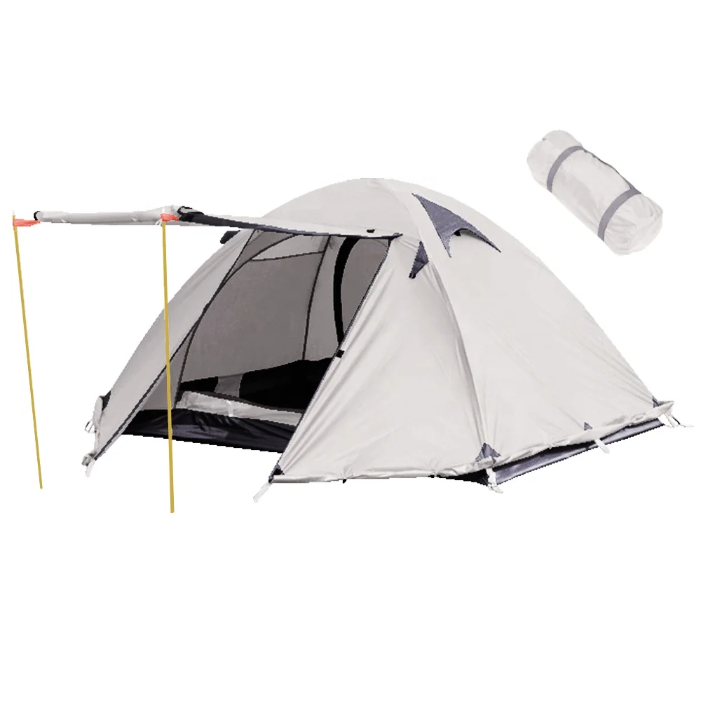 Outdoor 4 Season Double Layer Waterproof Sun shelter Aluminum Rod 2 Person Camping Tent