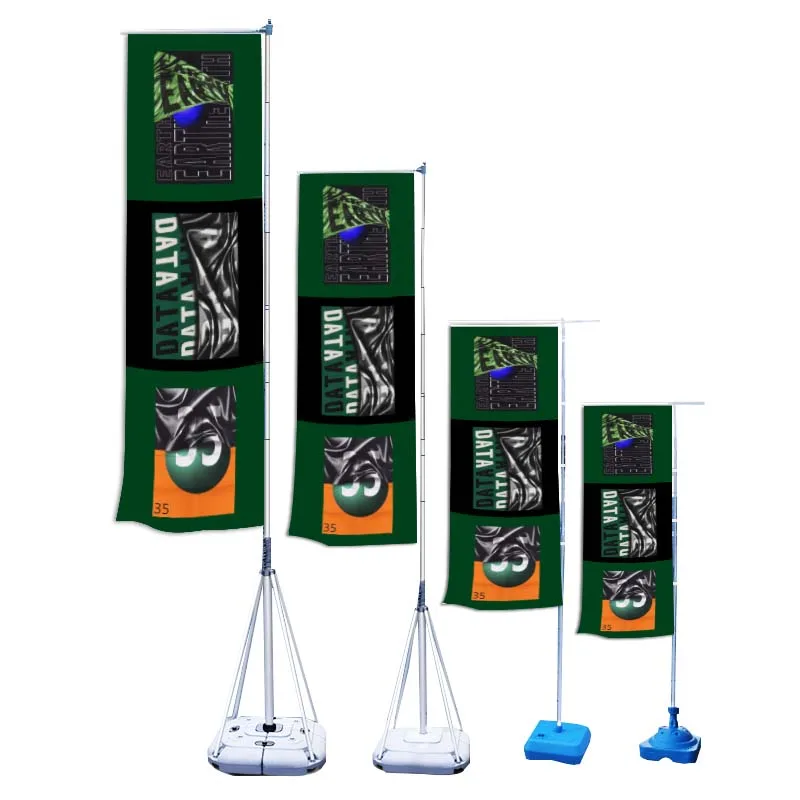 Реклама на пляже для активного отдыха двусторонний/односторонний Печатный алюминиевый флагшток из стекловолокна прямоугольный плакат с пляжным