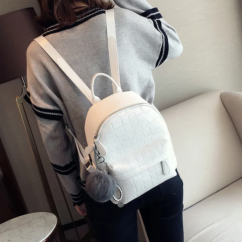 New casual pu leather girl bag custom mini stone pattern cute female backpack mochilas de mujer 2024
