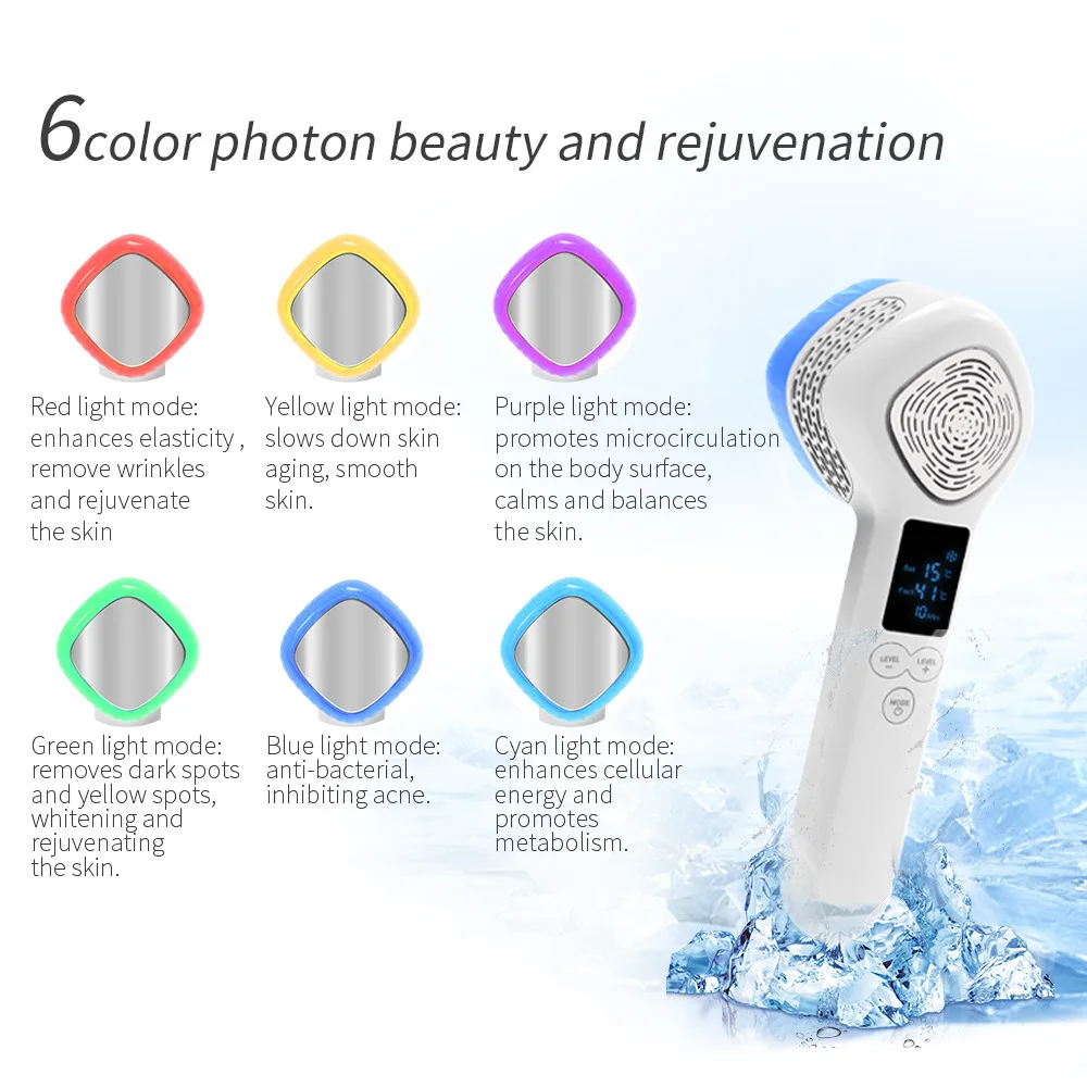 2025 facial home devices trending Large Ice-Hammer Facial Beauty Instrument Device Cold Hot Face lifting face massager