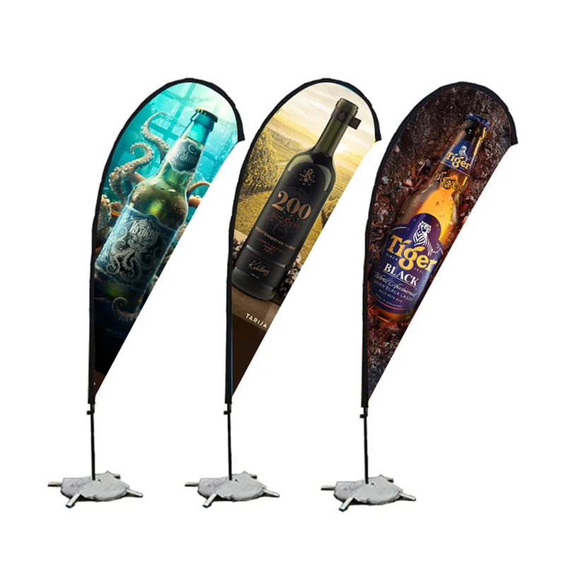 Promotion Advertising Custom Beach Flag With Pole and  Block Flag Square Flags For Event