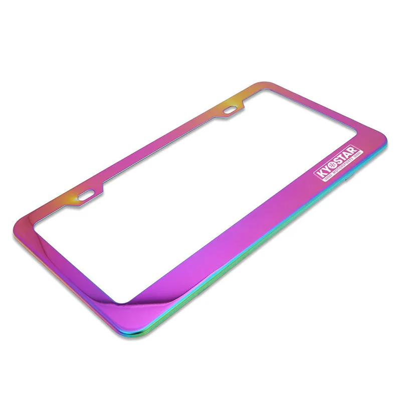 Wholesale license Plates Neo Chrome Stainless Steel US Size Custom for American Cars