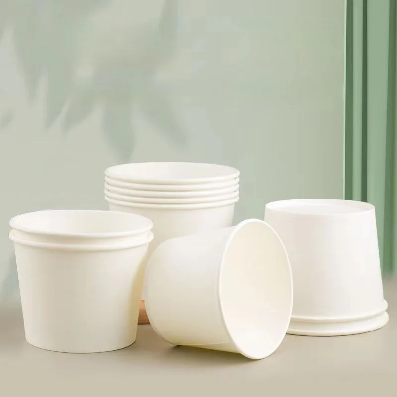 Disposable customized paper sundae dessert ice cream cup with  lid