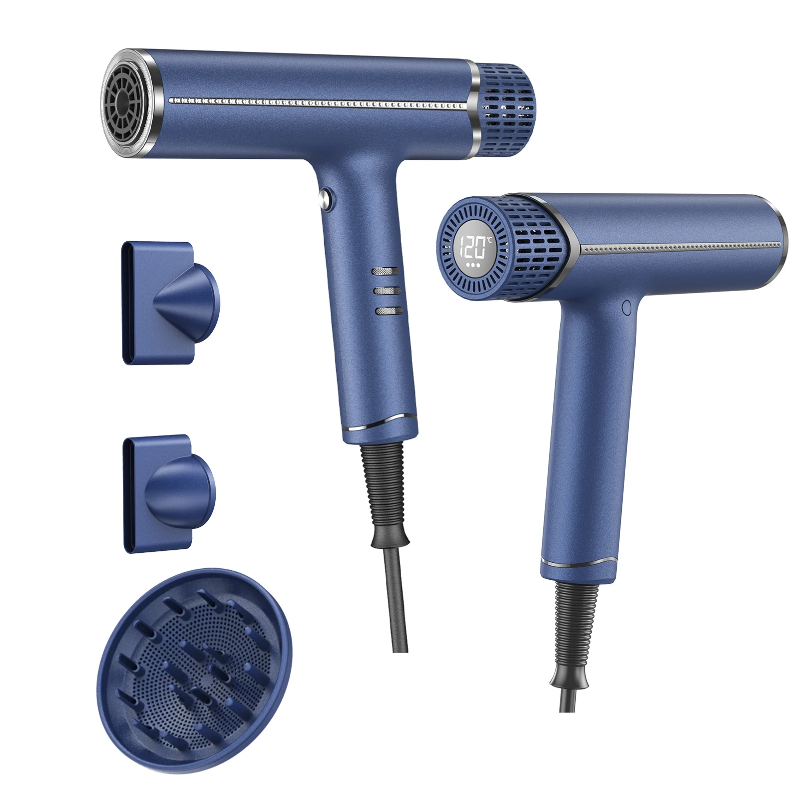 Ionic Blow Dryer 110000 RPM Brushless Motor Fast Drying Professional High-Speed Hair Dryer with 2 Magnetic Nozzles and diffuser