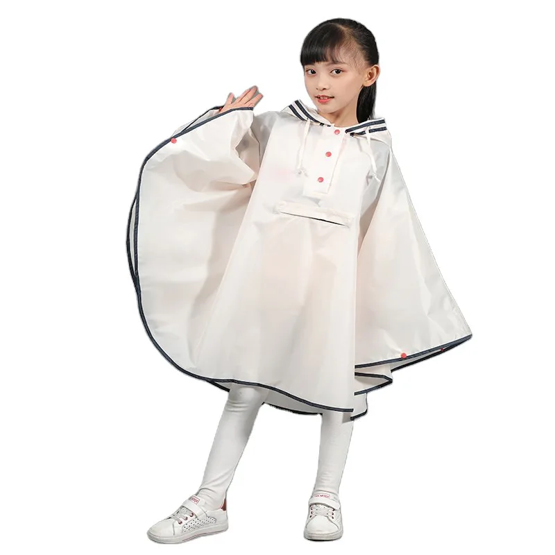 Лидер продаж, дешевое Детское Пончо, легкий прочный детский дождевик из полиэстера в полоску, водонепроницаемое пончо с капюшоном для детей