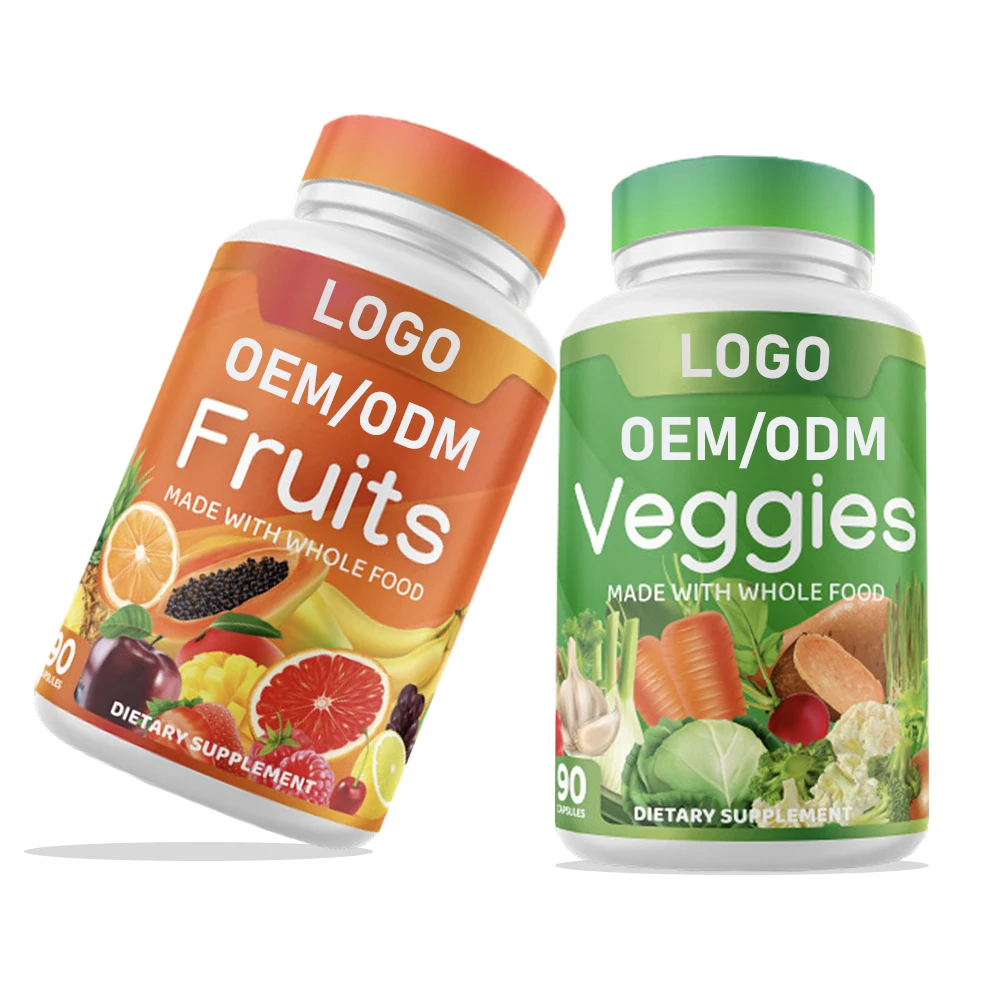 OEM 100% Soy Free Made With Whole Food Supplement Vitamin Dietary Fiber Fruit And Vegetable Capsules