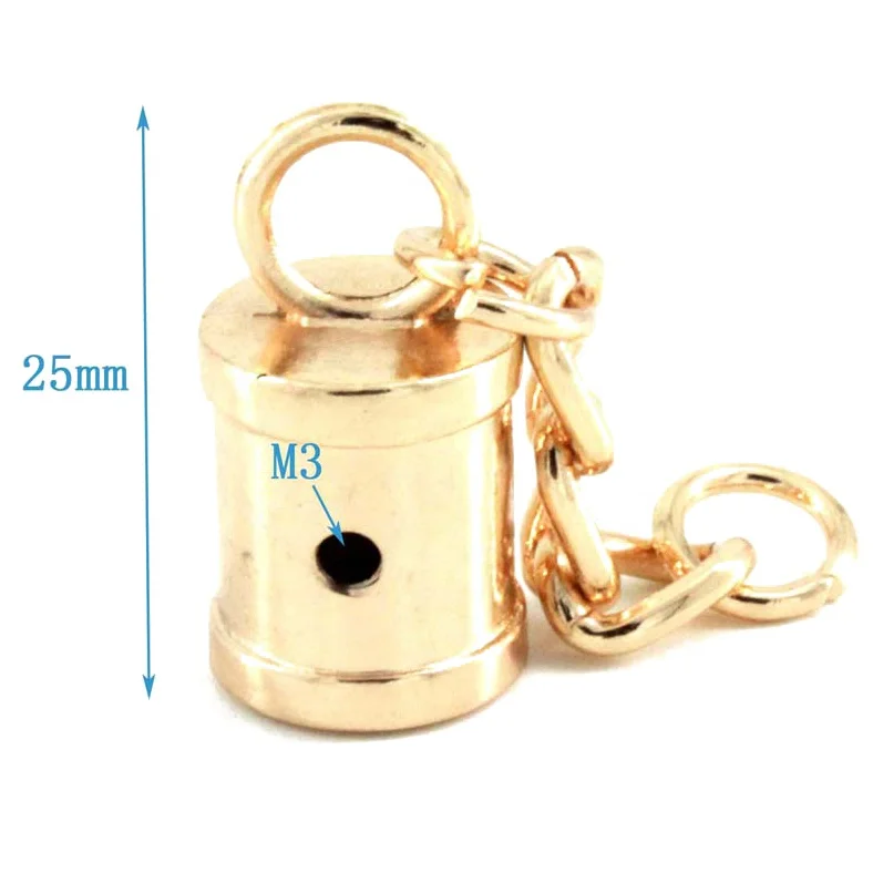 Mini Size Metal Bell Stoppers With Chains Tassel End Caps Bead Cap Decorative End Caps For Purse