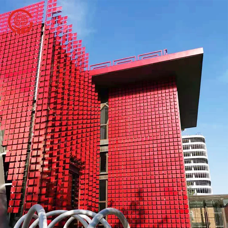 Construction Decorative Aluminum Wind Driven Metal Facade Curtain Wall With Various Designs