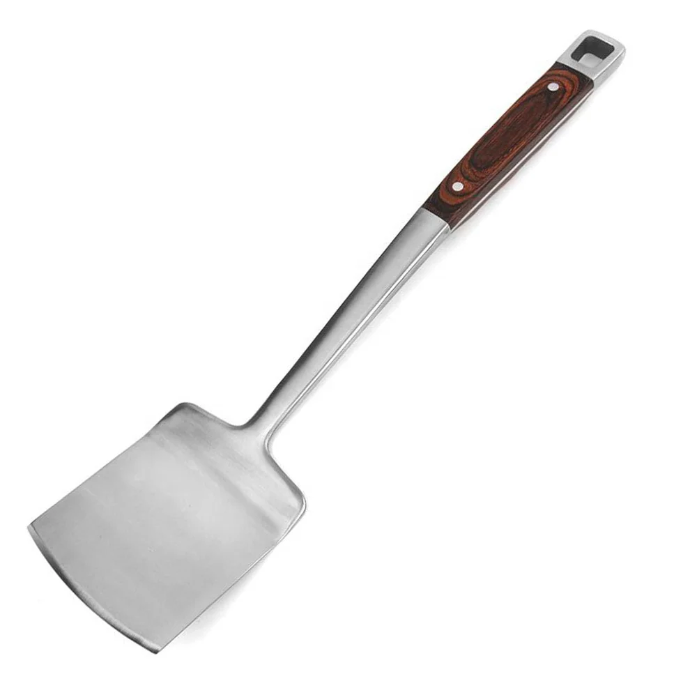 3PCS Deluxe Indoor Outdoor Extra Thick Pakka Wood Forged Handles Tong BBQ Griller Tool Set Barbecue Accessories Stainless Grill