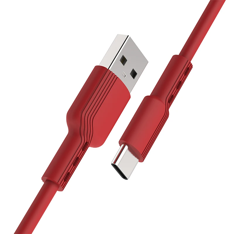 New super USB C Cable 2.4A Fast Charging Cable soft silicone USB Type C Charger fireproof Cable quick Charger Android cord