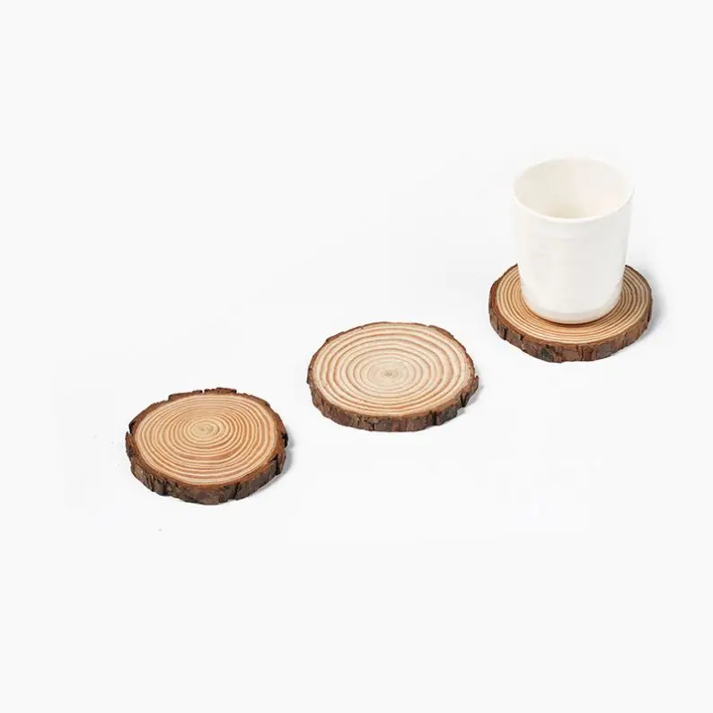 Round Pieces Small Crafts Birch Wood Slices Rustic Natural Plaque Home Decoration Accessories Modern Carved Folk Art Engraving