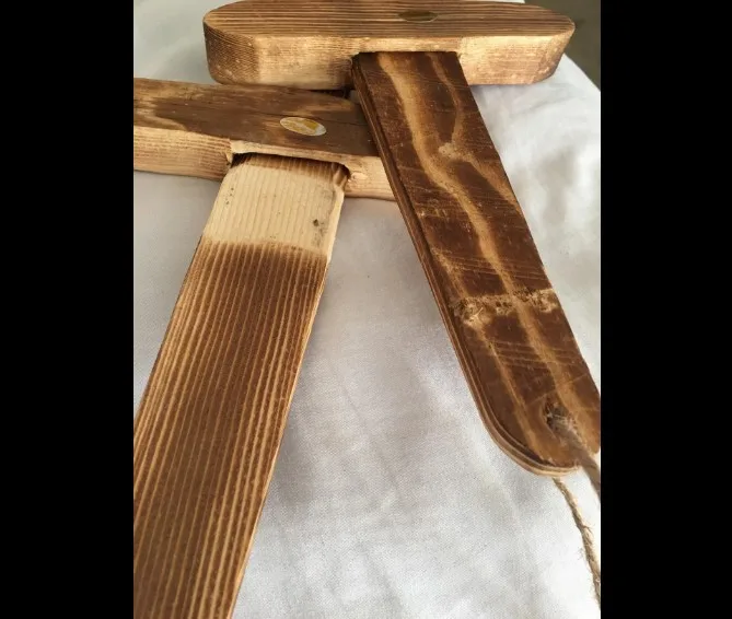 2-Pack - Burnt Wooden Toy Sword - Handmade - Lightweight Wood Toy Swords Set for Outdoor Play