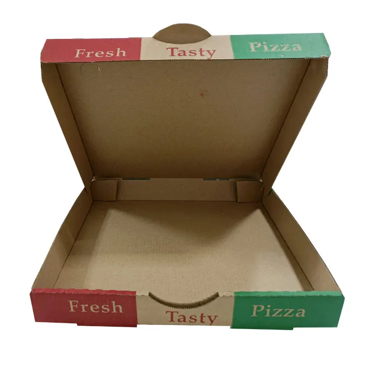 Eco friendly 9/11/13/15 inch take away pizza packaging box B flute Corrugated Pizza Boxes with logo