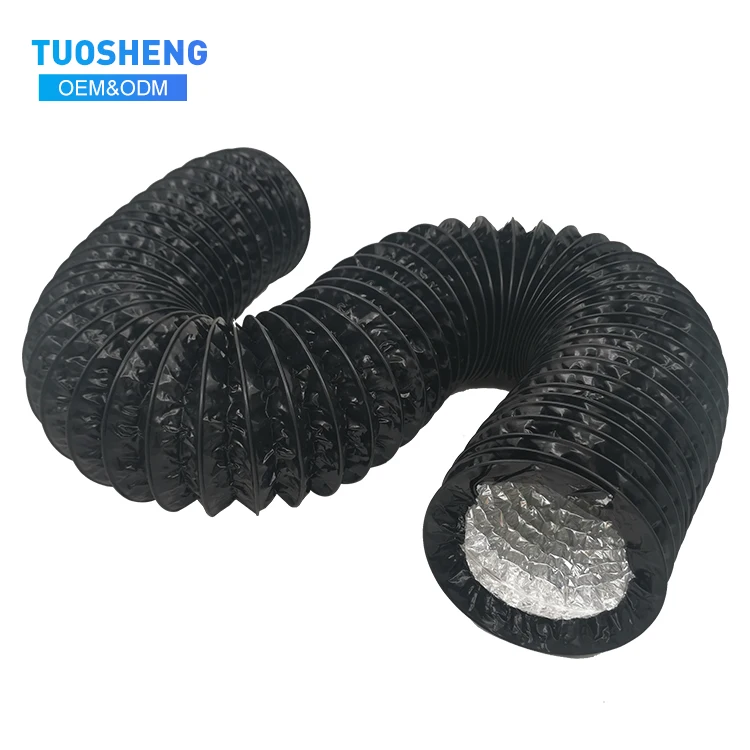 Adjustable Hvac system accessories flexible duct fan pipe double layer flexible Exhaust hose PVC Air Flexible Duct