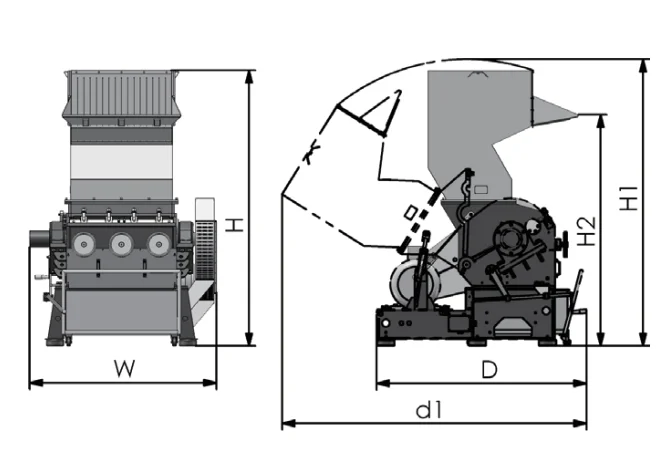 2000Kg Plastic Waste Crusher Bottle Cardboard Shredder Pulver Beschichtung Machine Plastic Grinder Machine Pvc Pulverizer