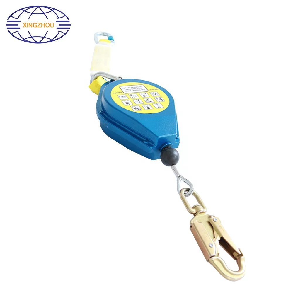Work Height Self Protection Equipment Steel Wire Rope Cable Personal Fall Protection Retractable Fall Arrester