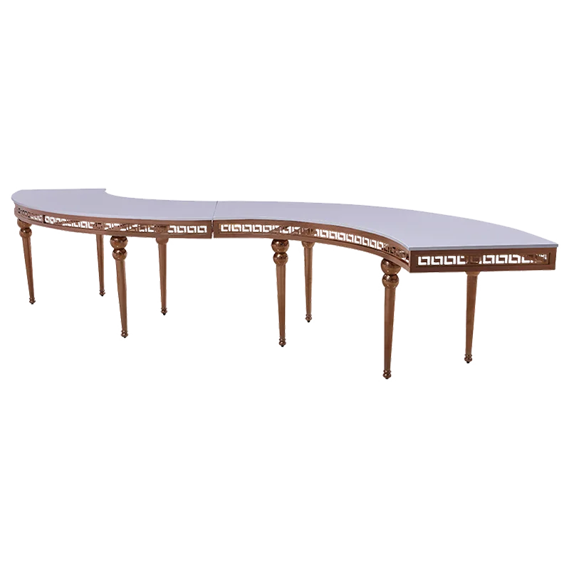 Stainless Steel Rose Gold Marble Desktop Circular-Banquet-Tables Wedding Party Event Circular Banquet Tables and Chairs