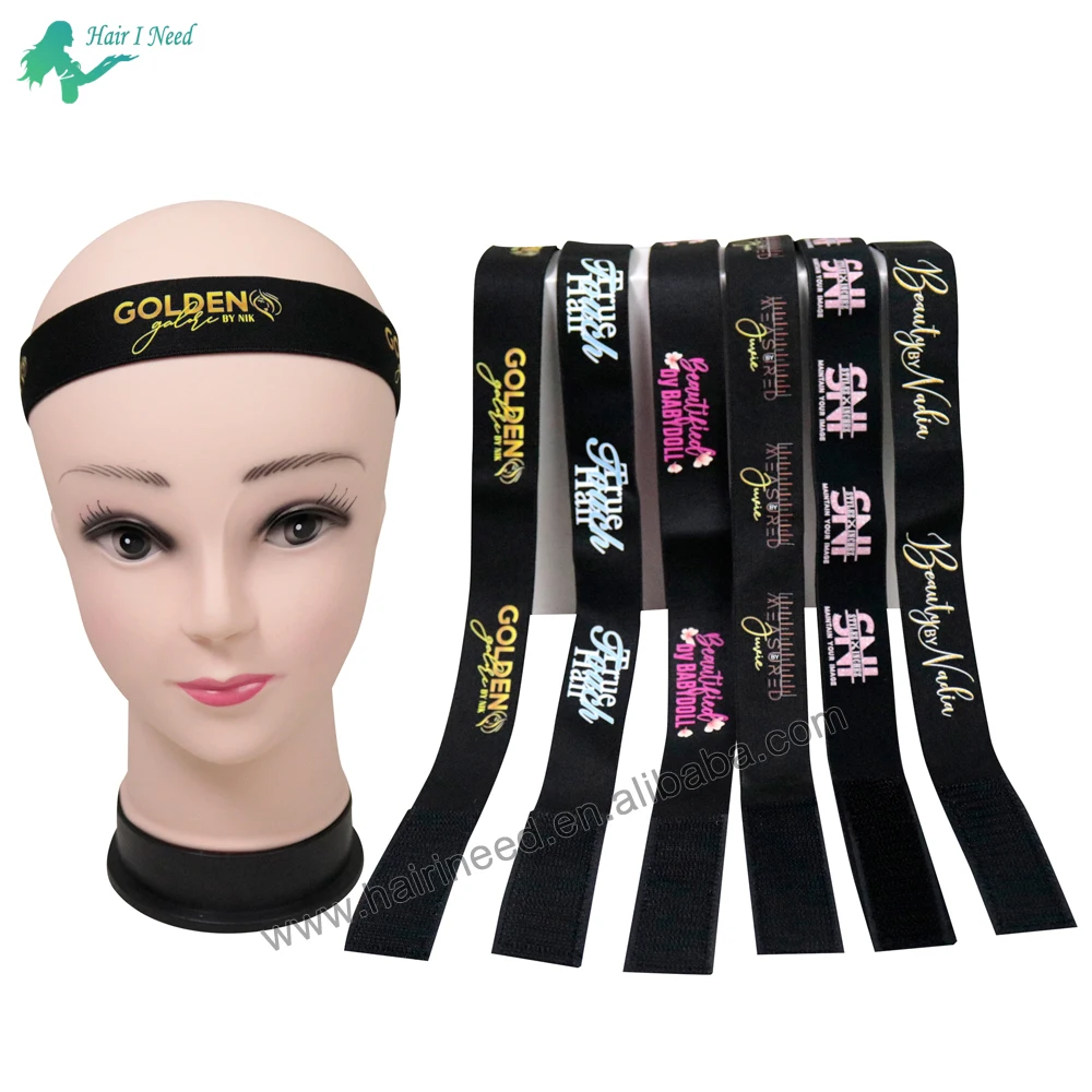 Custom Logo Adjustable Custom Elastic Band for Lace Hair Lace Melt Band Designer Elastic Bands for Wig Lace Hairbands