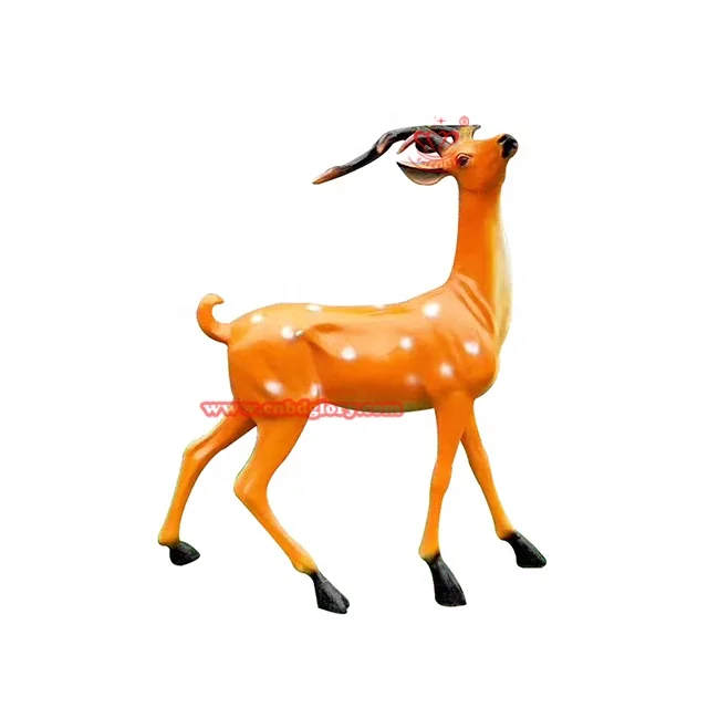 Outdoor Street Landscape Design decoration art sculpture Fiberglass Geometric Deer Statue