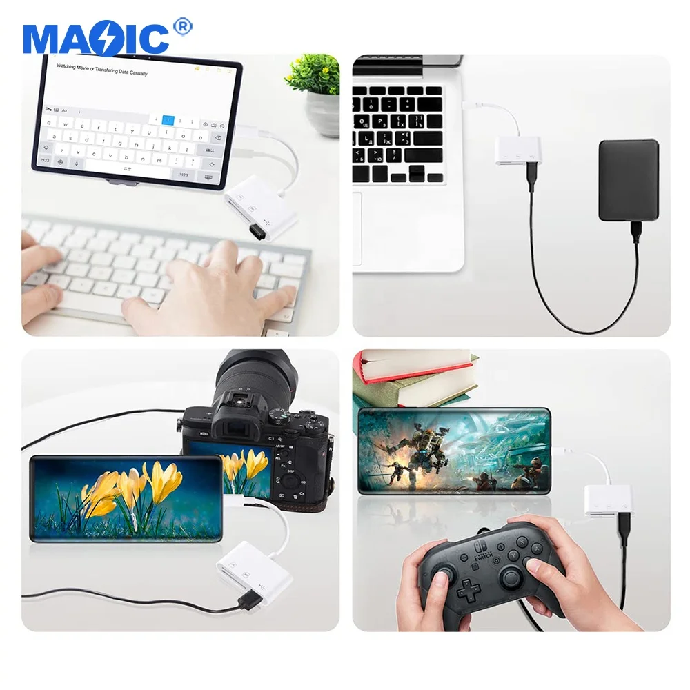 Cables Commonly Used Accessories 3 in 1 USB C to USB 3.0 TF SD OTG Card Reader Converter Card Reader Adapter for Type C Devices