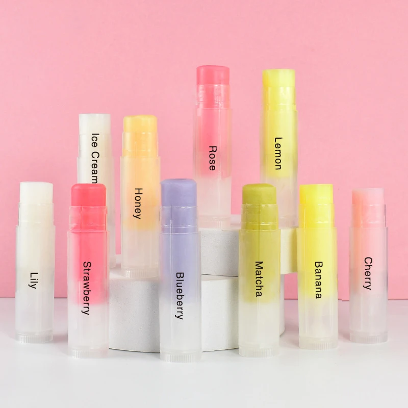 Wholesale Custom Logo Lip Balm 4g Strawberry Flavor Moisturizing Lipstick Tube with Sunscreen Fruit Flavored Lip Balm