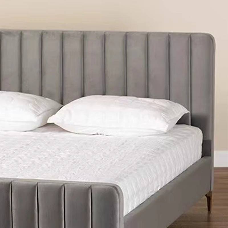 2022 Guangdong Italy Light Luxury art design King queen size double fabric bed bedroom modern furniture