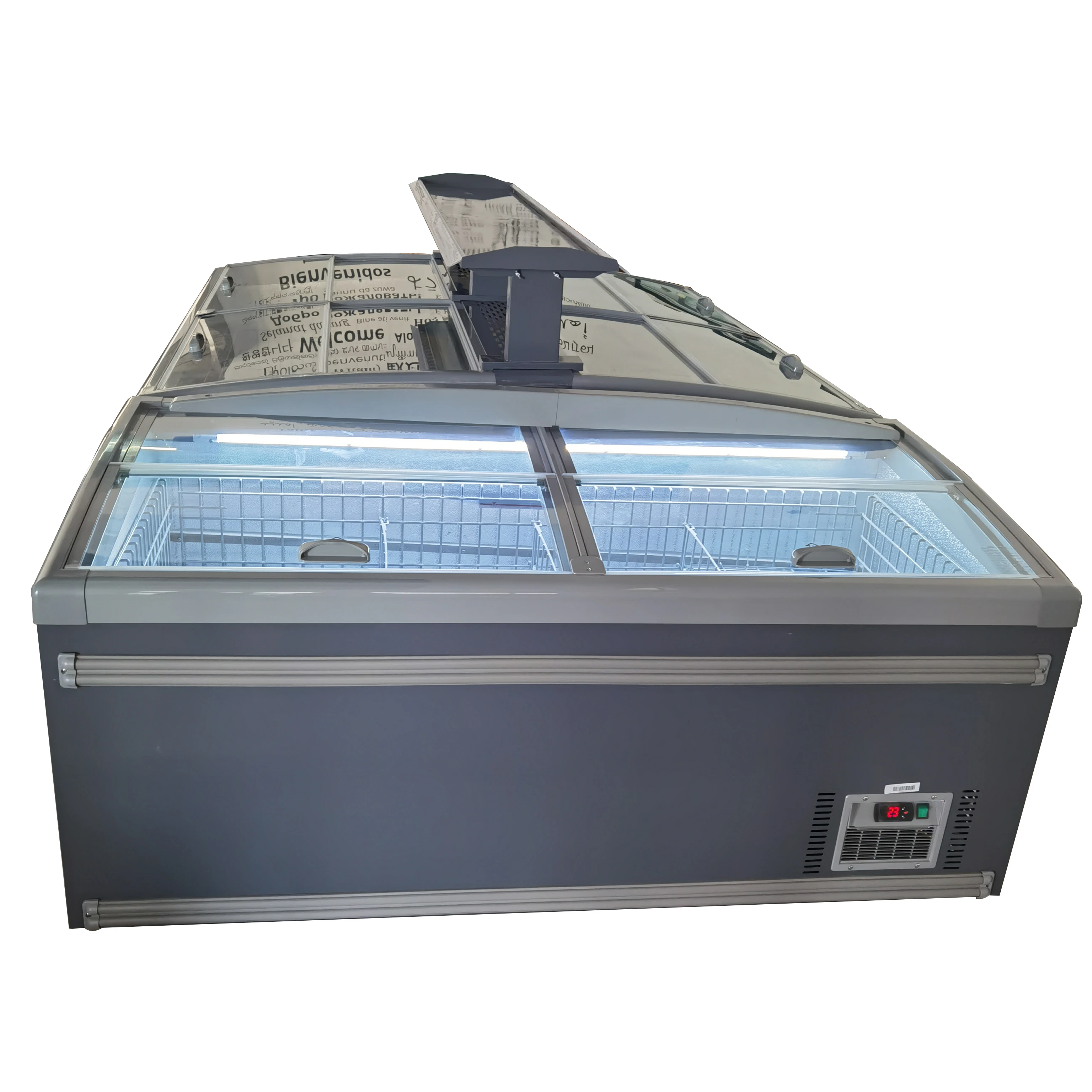 Ximaid  combine commercial supermarket island display freezer with top sliding door chest freezer island freezer