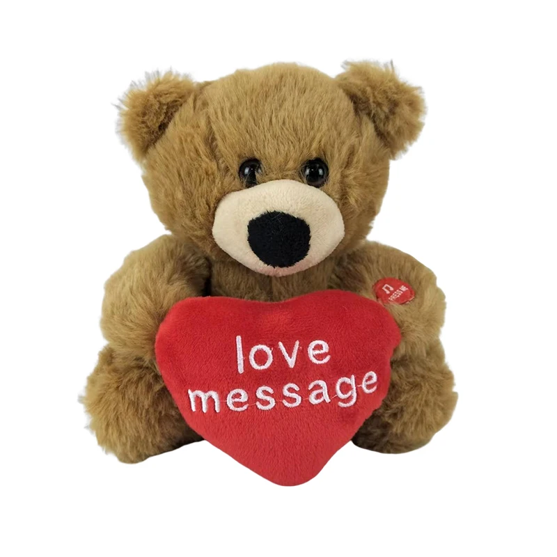 Custom Recordable Stuffed Animal Bear Plush Toy Speaking Record Teddy Bear Doll For Kids Gift