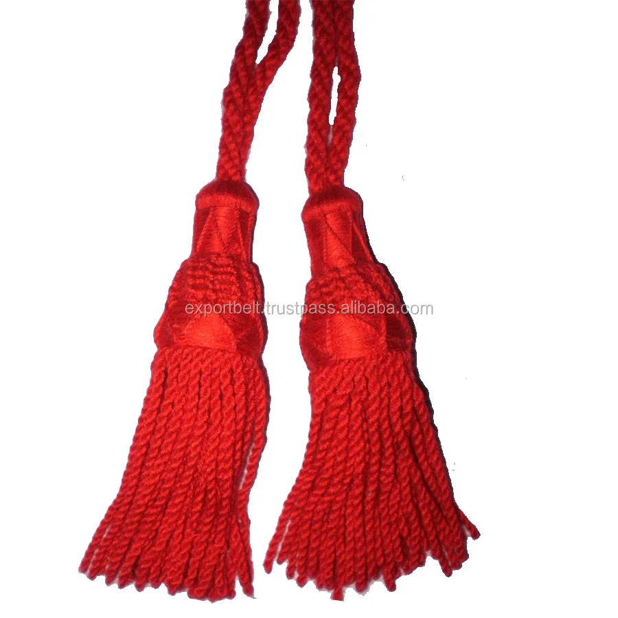 OEM Flag and Banner Cord and Tassels Customized Premium Bagpipe Silk Pipe Cord and Tassel in Sold Colors and Tartan Colors