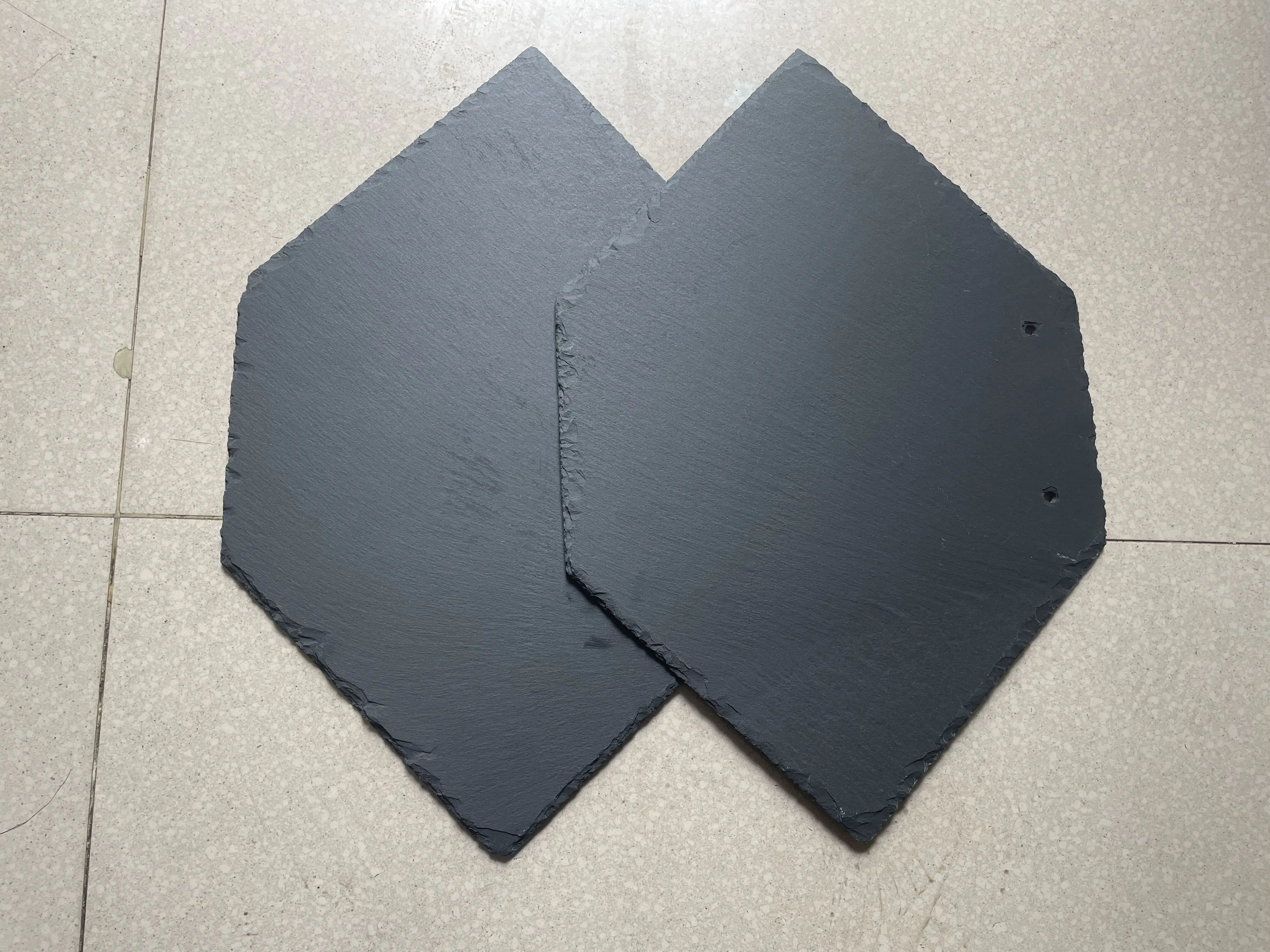Outdoor Roof Sheet Panels Custom Stone Roofing Tiles Black Shingles Slate Triangular Roof Tiles Decorative With Pointed Angles