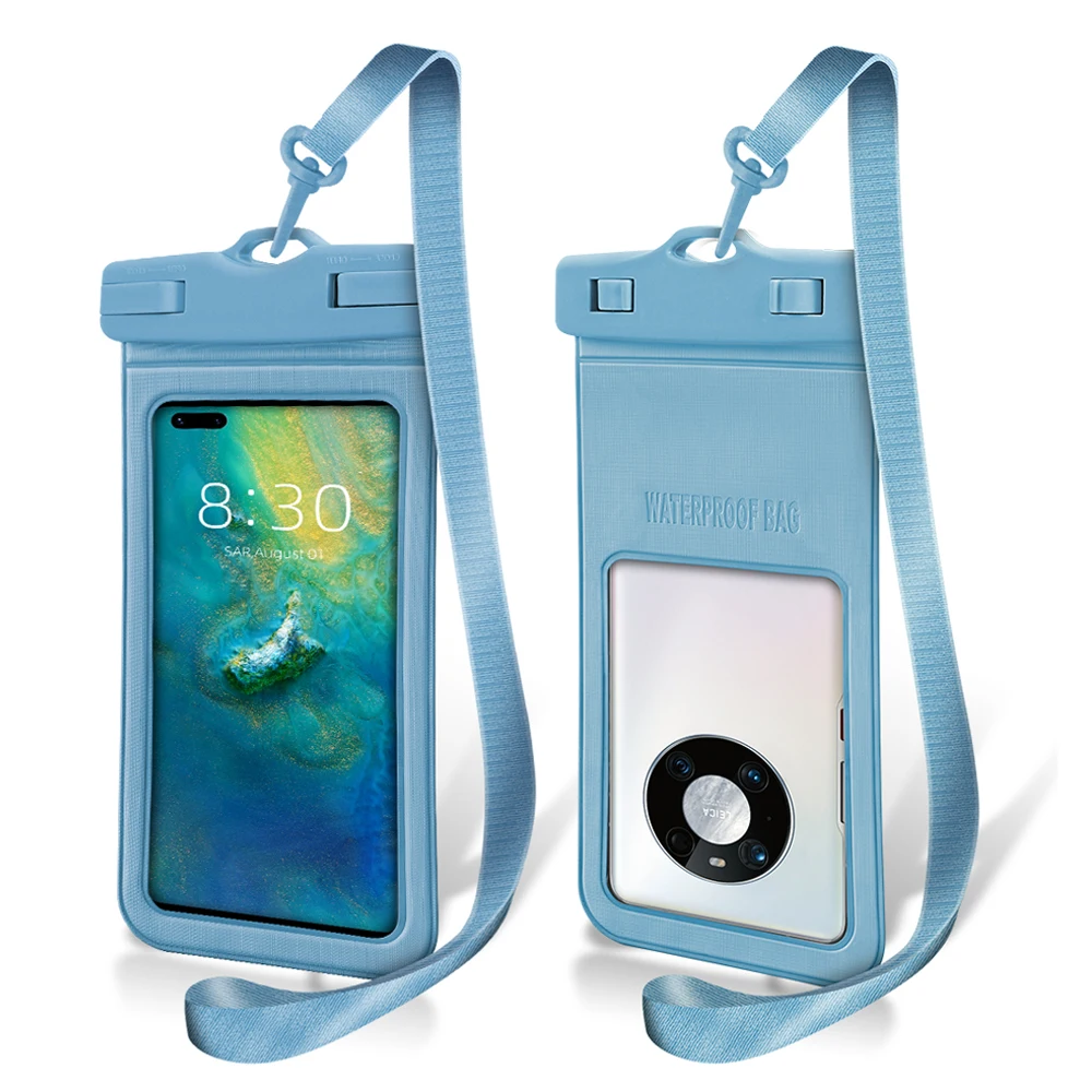 Wholesale Colorful PVC phone bag IPX8 degree face recognition swimming waterproof phone case