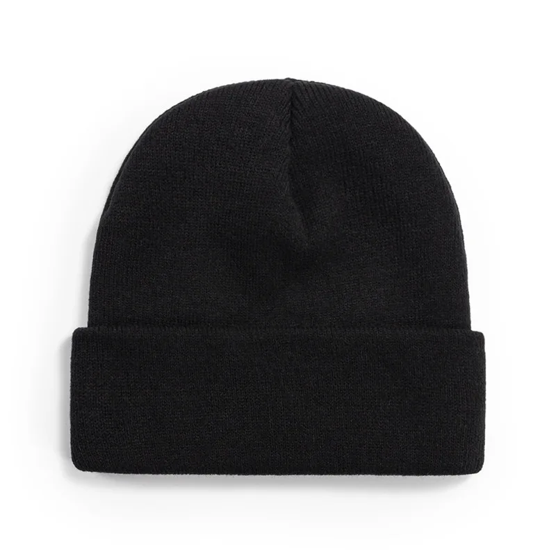 Competitive Price High Quality Black Autumn Winter Acrylic Jacquard Knitted Beanie Hats