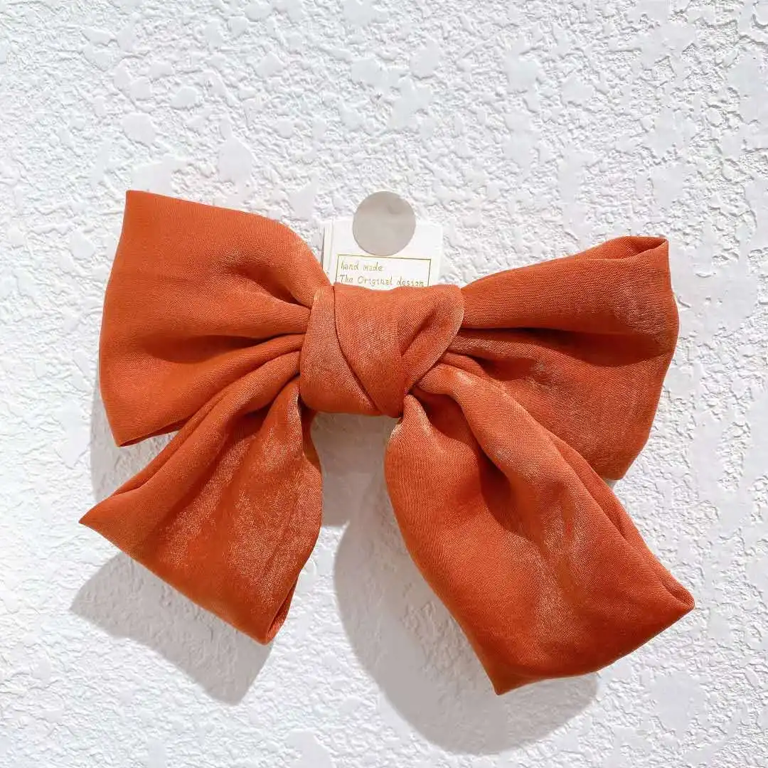 
Korean Big Hair Bow Ties Hair Clips Satin Two Layer Butterfly Bow For Women knot Hairpins Trendy Hair Accessories 