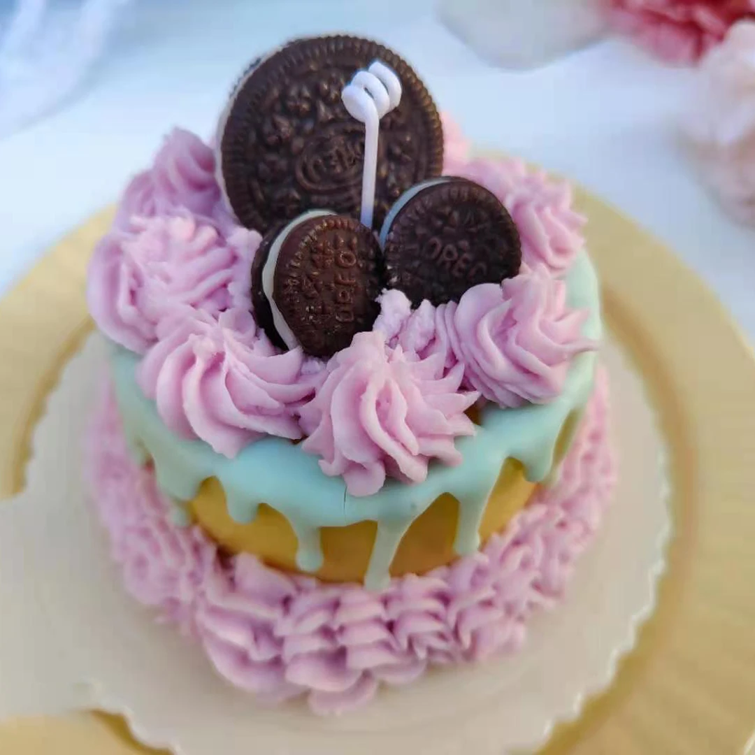 new arrival creative cream oreo cookie cake diy scented soy wax candles scent oil fragrance food candle