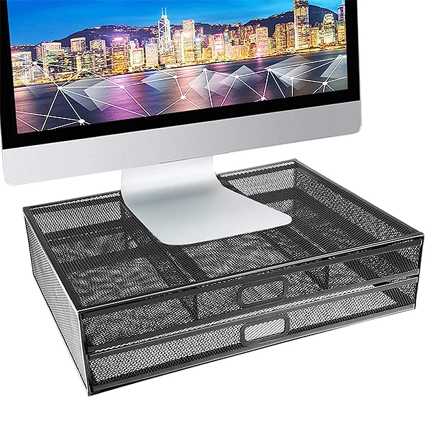 
Mesh Monitor Riser Monitor Stand Laptop Stand Laptop Riser Office Storage With Drawer 