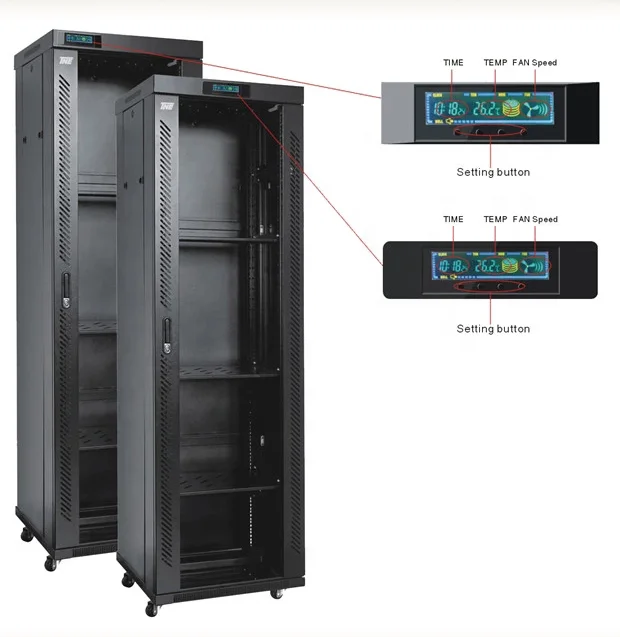 Высококачественный серверный стеллаж, сетевой шкаф с ЖК-дисплеем