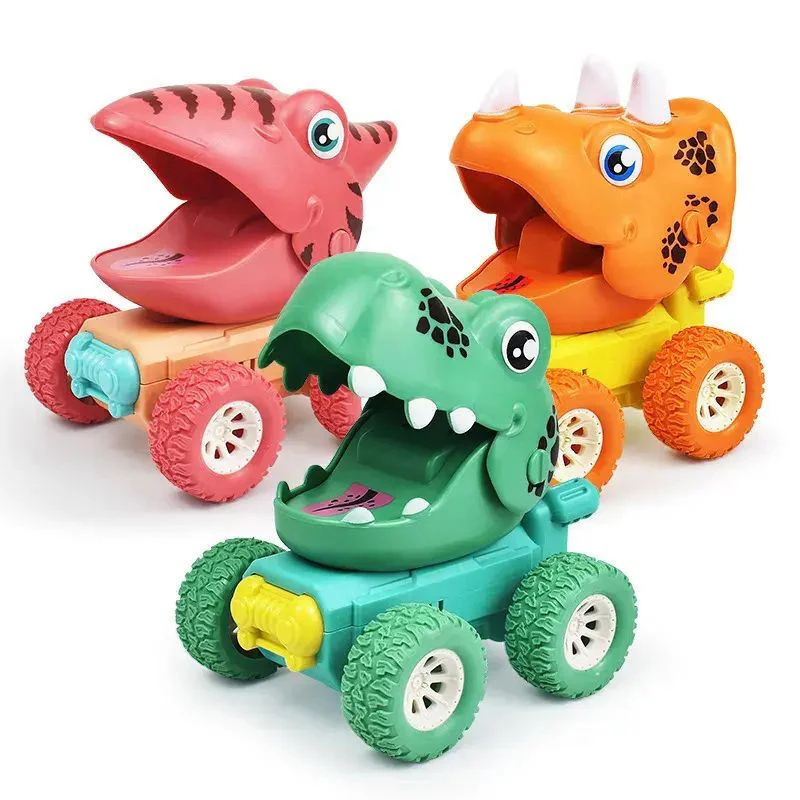 2024 New Design Promotional Cheap Cartoon Animal Children Toys Dinosaur Trucks for Kids unisex Baby Dinosaur Toy Cars