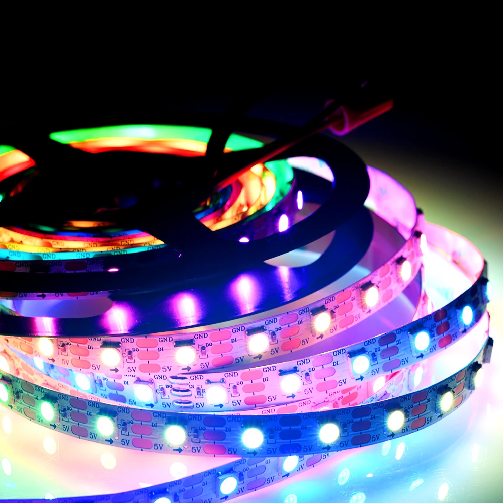 RGB Светодиодная лента WS2812B UCS2904 SMD5050 SK6812 Пиксельная интеллектуальная световая WS2811 SK6815 RGBW цифровая светодиодная