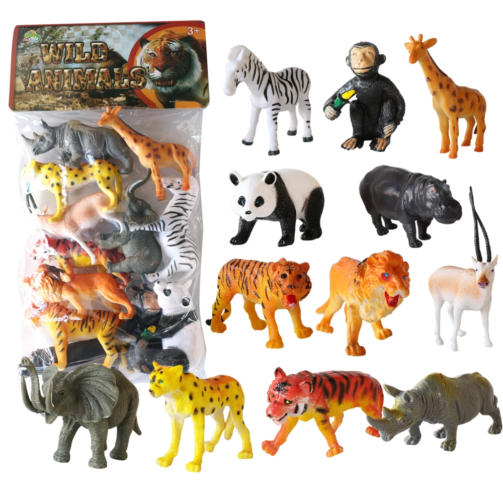OEM ODM animal figure kids collection model gift hollow plastic wild animal toy