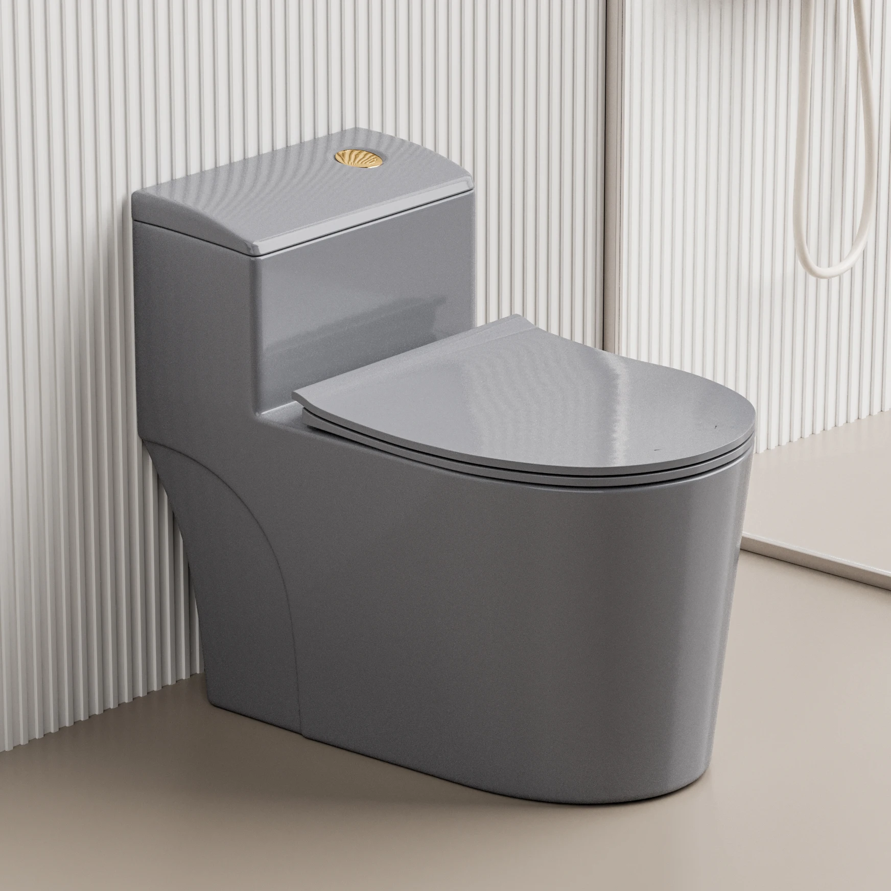 Grey Elongated Commode Bathroom Ceramic Wc One Piece Ceramic Water Closet Inodoro Bathroom Toilet Bowl