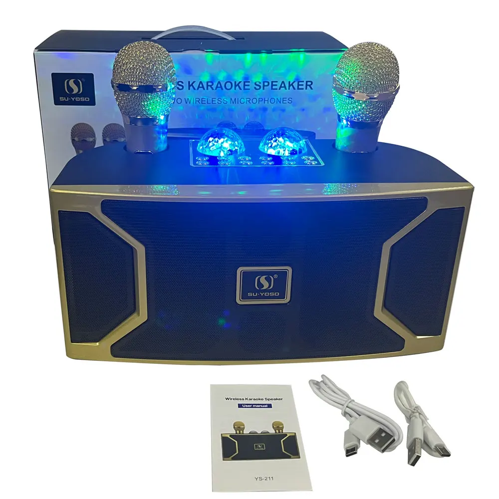 Home Karaoke Machine Dual Mic Wireless Karaoke Speaker Microphone for Parties Festival Wedding