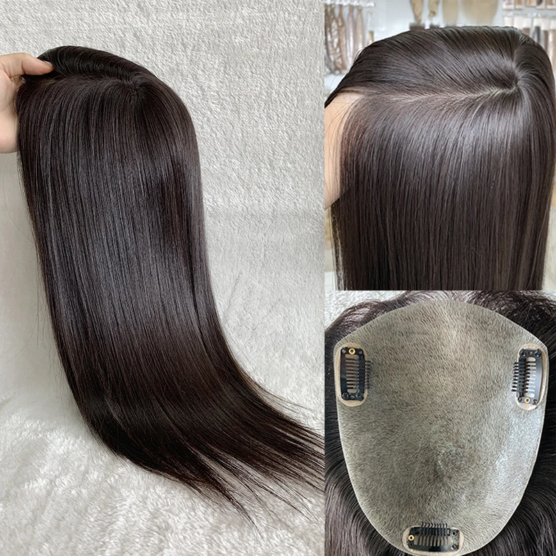 Alternative Hair Virgin Remy Silk Hair Toppers For Women Human Hair Side Topper Polyeurathane Skin Toupee Base Supplier
